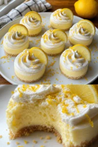 Zitronen-Käsekuchen-Mousse Rezept 7 Zitronen-Käsekuchen-Mousse auf einem Teller, dekoriert mit frischen Zitronenscheiben