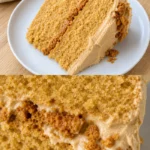 Leckerer Biscoff Kuchen mit Karamell und Biscoff-Keksen dekoriert.