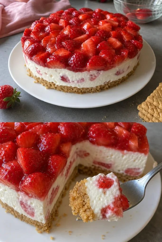 Cremiger Erdbeerkuchen ohne Backen