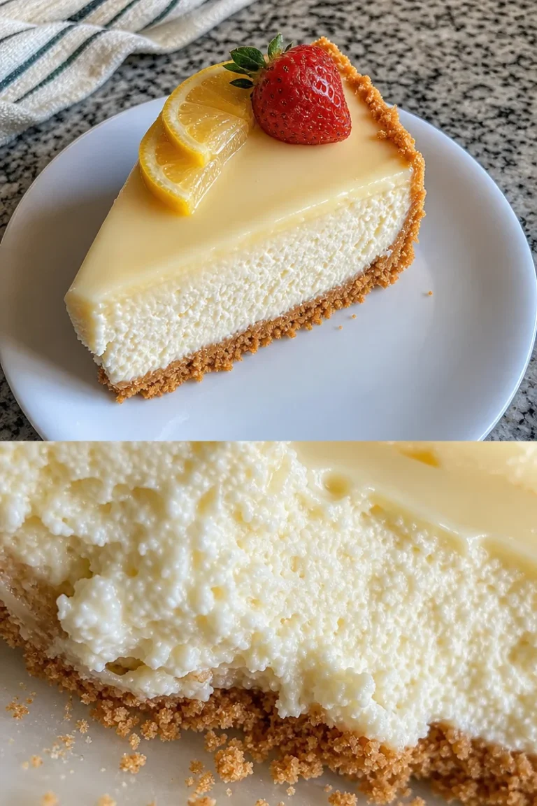 Cremiger Joghurt-Käsekuchen Rezept 6 Cremiger Joghurt-Käsekuchen auf einem weißen Teller