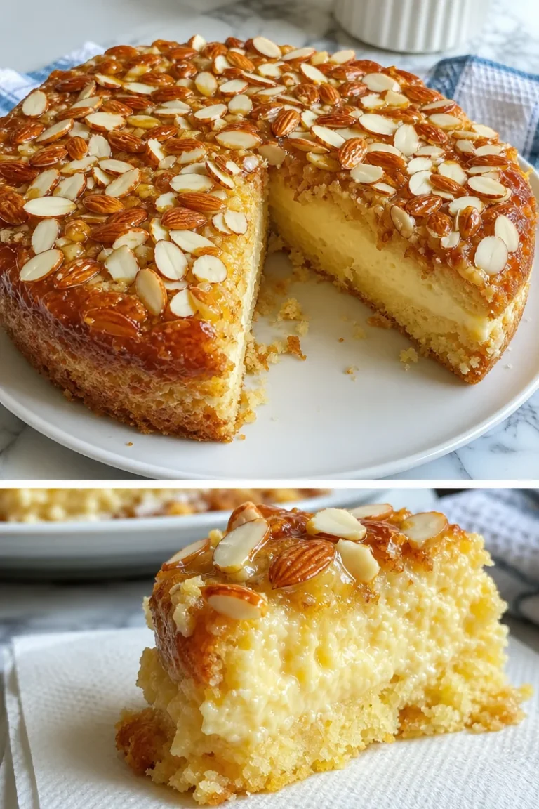 Deutscher Bienenstich Kuchen 5 Deutscher Bienenstich Kuchen mit Nüssen und Sahnefüllung auf einem Tisch serviert
