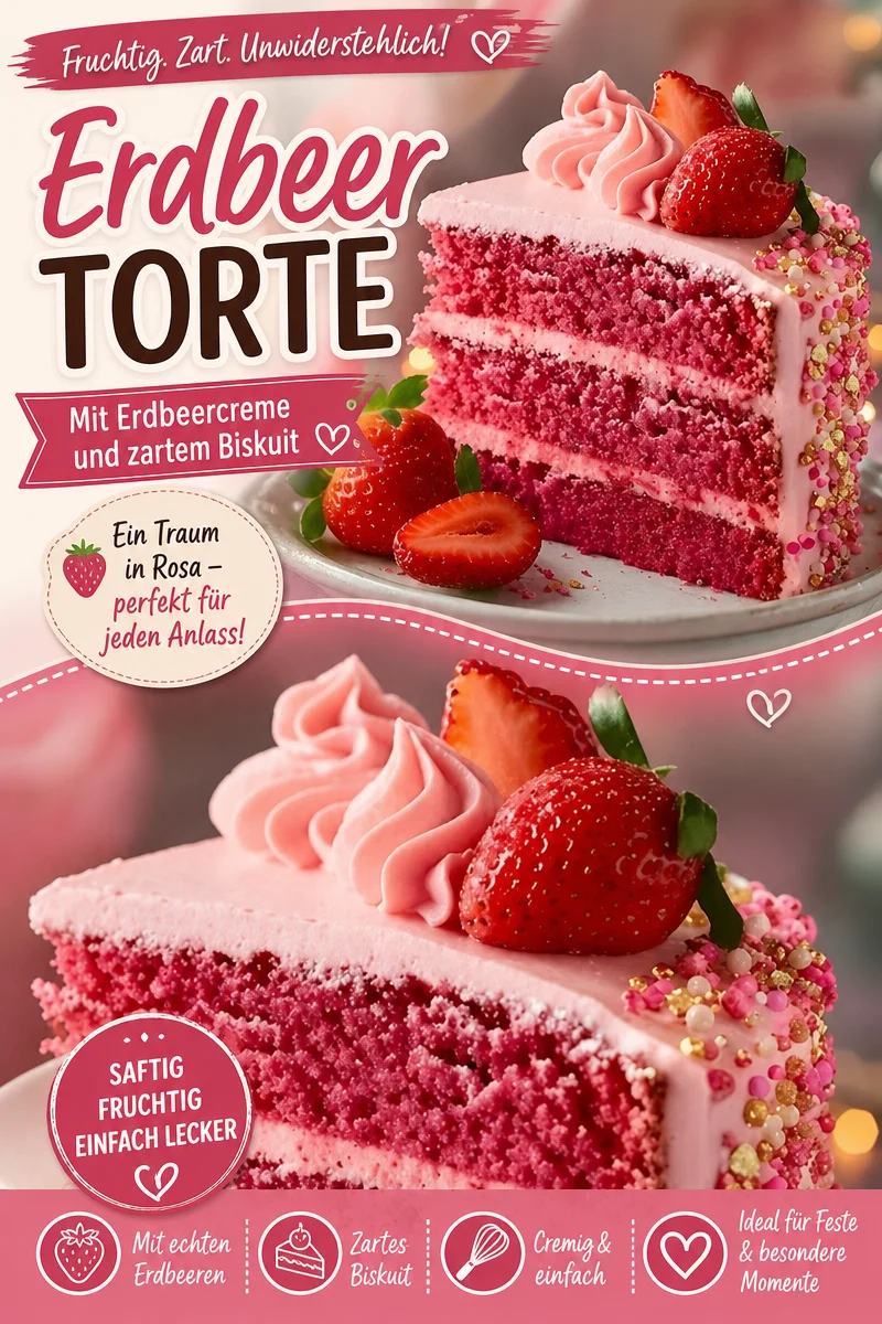 Dreistöckiger Erdbeerkuchen: Das Highlight für jeden besonderen Anlass Dreistöckiger Erdbeerkuchen: Das Highlight für jeden besonderen Anlass - Suchst du nach dem perfekten Kuchen für deinen nächsten besonderen Anlass? Dieser dreistöckige Erdbeerkuchen ist nicht nur ein echter Hingucker, sondern auch unwiderstehlich lecker! Ideal für Feiern, Geburtstage oder einfach, um jemandem eine Freude zu machen. Hol dir das Rezept und beeindrucke deine Gäste! #Erdbeerkuchen #Backen #Rezept