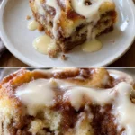 Einfacher Zimtkuchen mit Zimt und Zucker, frisch gebacken im Backblech.