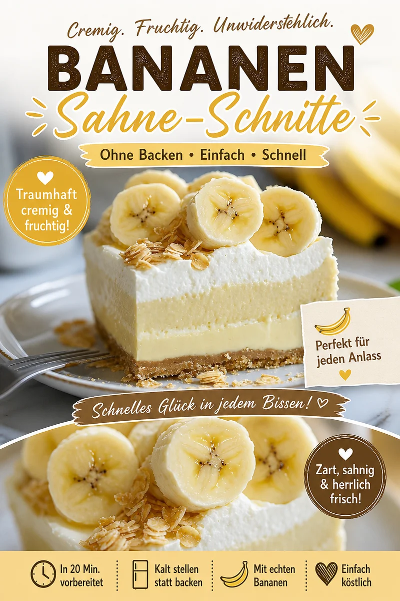 Entdecke den No Bake Bananen Pudding Käsekuchen – fruchtig und cremig genießen! Entdecke den No Bake Bananen Pudding Käsekuchen – fruchtig und cremig genießen! - Bist du bereit für ein unvergleichliches Geschmackserlebnis? Unser No Bake Bananen Pudding Käsekuchen ist der perfekte Genuss für jeden Anlass. In nur wenigen Schritten und ganz ohne Backofen zauberst du diesen cremigen Traumkuchen. Perfekt kühl serviert ist er der Hit auf jeder Feier. Lass dir dieses Rezept nicht entgehen! Probiere es aus und teile deine Ergebnisse! #BananenKäsekuchen #NoBake #DessertLovers