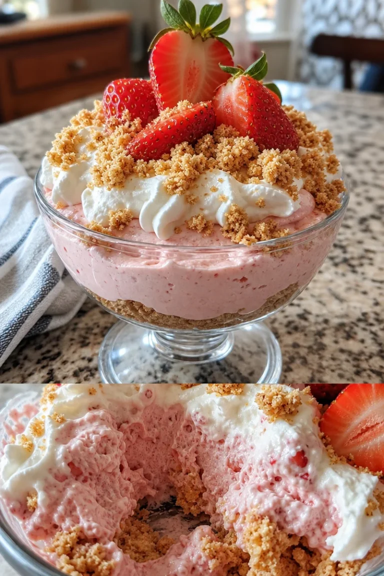 Erdbeermousse 2 Leckeres Erdbeermousse mit frischen Erdbeeren serviert in einem Glas