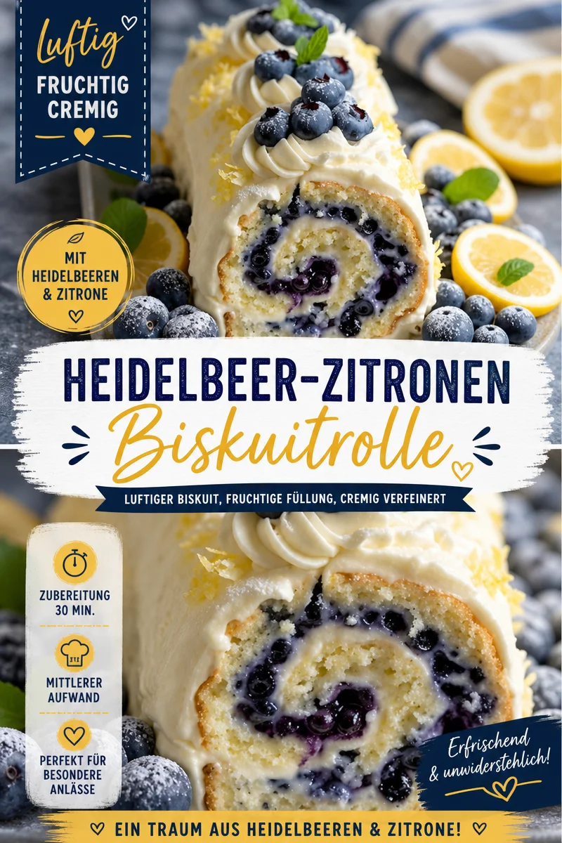 Erfrischende Biskuitrolle mit Zitrone und Blaubeeren – Lecker und leicht! Erfrischende Biskuitrolle mit Zitrone und Blaubeeren – Lecker und leicht! - Lust auf etwas Süßes, das leicht und frisch ist? Diese Biskuitrolle mit Zitronen- und Blaubeergeschmack ist der perfekte Genuss! Sie ist einfach zuzubereiten und sorgt für besondere Momente bei jedem Anlass. Probiere es heute aus und bringe Farbe und Frische auf deinen Tisch! #Biskuitrolle #Zitronenrezept #Backen