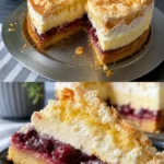 Einfache Gewitter Torte mit cremigem Belag und Schokolade