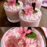 Himbeer-Joghurt-Mousse in einer Schüssel, dekoriert mit frischen Himbeeren.