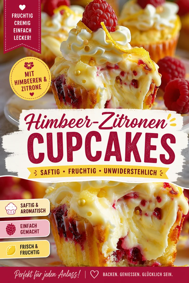 Himbeer-Zitronen Cupcakes: Der perfekte Genuss für süße Momente Himbeer-Zitronen Cupcakes: Der perfekte Genuss für süße Momente - Entdecke das unwiderstehliche Rezept für Himbeer-Zitronen Cupcakes, die einfach himmlisch lecker sind! Perfekt für jede Gelegenheit, von Geburtstagsfeiern bis zu Kaffeekränzchen. Der fruchtige Geschmack von Himbeeren kombiniert mit erfrischendem Zitronencreme-Frosting wird dich begeistern! Probiere es jetzt aus und bringe Freude in deine Küche! #Cupcakes #Backen #Kuchen