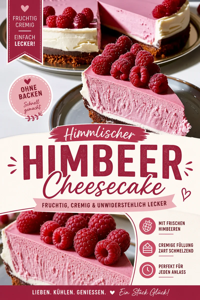 Himmlischer Käsekuchen mit fruchtiger Himbeer-Mousse ganz einfach selbst machen! - Entdecke, wie du mit diesem Rezept einen traumhaften Käsekuchen mit leichter Himbeer-Mousse zauberst. Dieser Kuchen ist nicht nur ein Highlight für jeden Anlass, sondern auch einfach zuzubereiten. Lass dich von der Kombination aus cremigem Käsekuchen und fruchtiger Himbeer-Mousse begeistern! Probiere es aus und beeindrucke deine Gäste! Teile deine Kreationen mit uns! #Käsekuchen #HimbeerMousse #Desserts