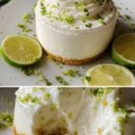 Erfrischendes Joghurt Limetten Mousse in einer Schüssel serviert.