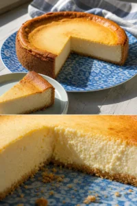 Käsekuchen wie früher – einfach, cremig, unwiderstehlich 3 Leckerer Käsekuchen auf einem Tisch serviert, perfekt für jede Feier.