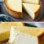 Käsekuchen mit frischer Fruchtdeko auf einem eleganten Teller
