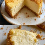 Klassischer Cheesecake mit Fruchtdekor auf einem Teller