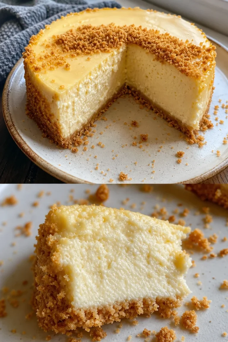 Klassischer Cheesecake 2 Klassischer Cheesecake mit Fruchtdekor auf einem Teller