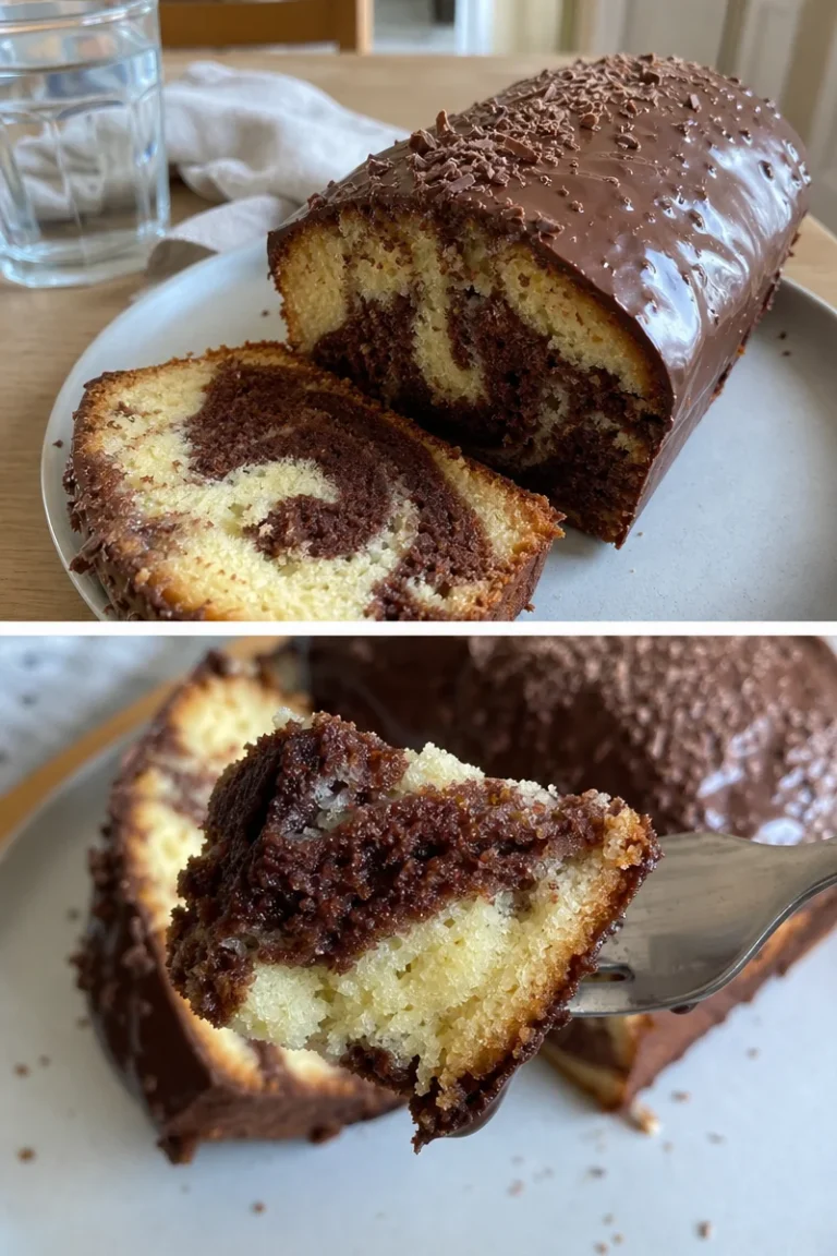 Marmorkuchen 3 Saftiger Marmorkuchen mit Schokoladen- und Vanilleteig