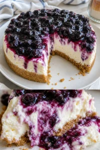 No Bake Blaubeer-Käsekuchen 5 No Bake Blaubeer-Käsekuchen mit frischen Blaubeeren und cremiger Käsekuchenfüllung