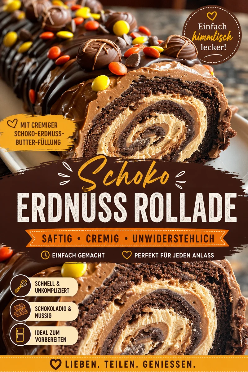 Reese's Rollkuchen – Ein dekadentes Dessert mit Erdnussbutter Reese's Rollkuchen – Ein dekadentes Dessert mit Erdnussbutter - Bist du bereit für ein Dessert, das deine Geschmacksknospen verzaubert? Dieser Reese's Rollkuchen kombiniert schokoladigen Genuss mit der cremigen Süße von Erdnussbutter und ist einfach unwiderstehlich. Perfekt für besondere Anlässe oder als süße Verführung für zwischendurch! Probiere dieses himmlische Rezept aus und überrasche deine Gäste! Teile dein Ergebnis mit uns! #Dessert #Rezept #Erdnussbutter