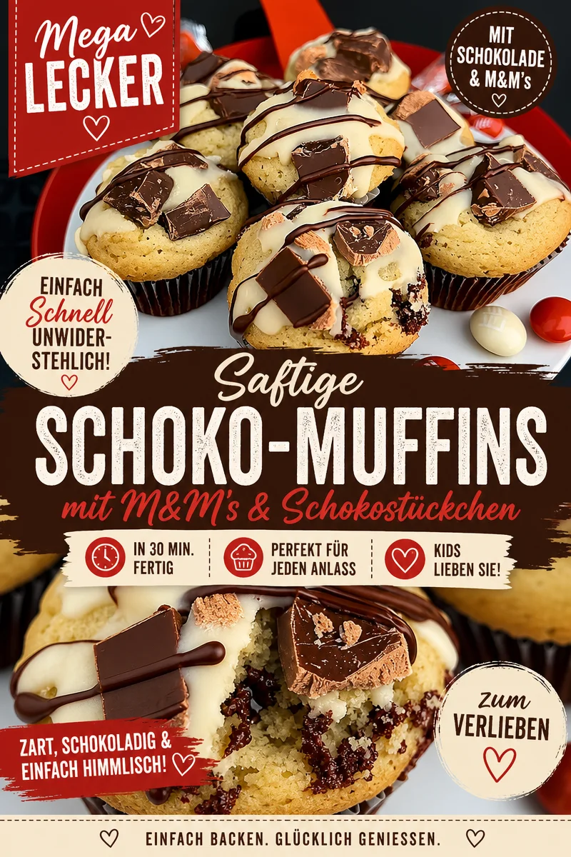 Saftige Kinderschokoladen Muffins mit Schokobons für Kinderfreude Saftige Kinderschokoladen Muffins mit Schokobons für Kinderfreude - Erlebe mit unseren Kinderschokoladen Muffins ein Stück Kindheit! Diese saftigen Muffins sind gefüllt mit geschmolzenen Schokobons und bringen süße Erinnerungen zurück. Perfekt für Kindergeburtstage oder einen gemütlichen Nachmittagskaffee. Lass dich von diesem einfachen Rezept begeistern! Backe jetzt los! #Muffins #Kinderschokolade #BackenFürKids
