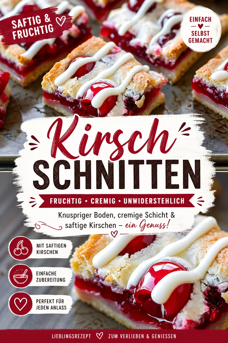 Saftige Kirschschnitten mit Vanilleguss – Das perfekte Rezept für deinen Kaffeeklatsch! - Entdecke jetzt das Rezept für die leckersten Kirschschnitten mit Vanilleguss! Diese saftigen Portionen sind einfach zuzubereiten und perfekt für einen gemütlichen Nachmittag mit Freunden oder Familie. Lass dich von diesem unwiderstehlichen Geschmack verzaubern! Probiere es aus und teile deine Kreationen mit uns! #Kirschschnitten #Rezept #Dessert