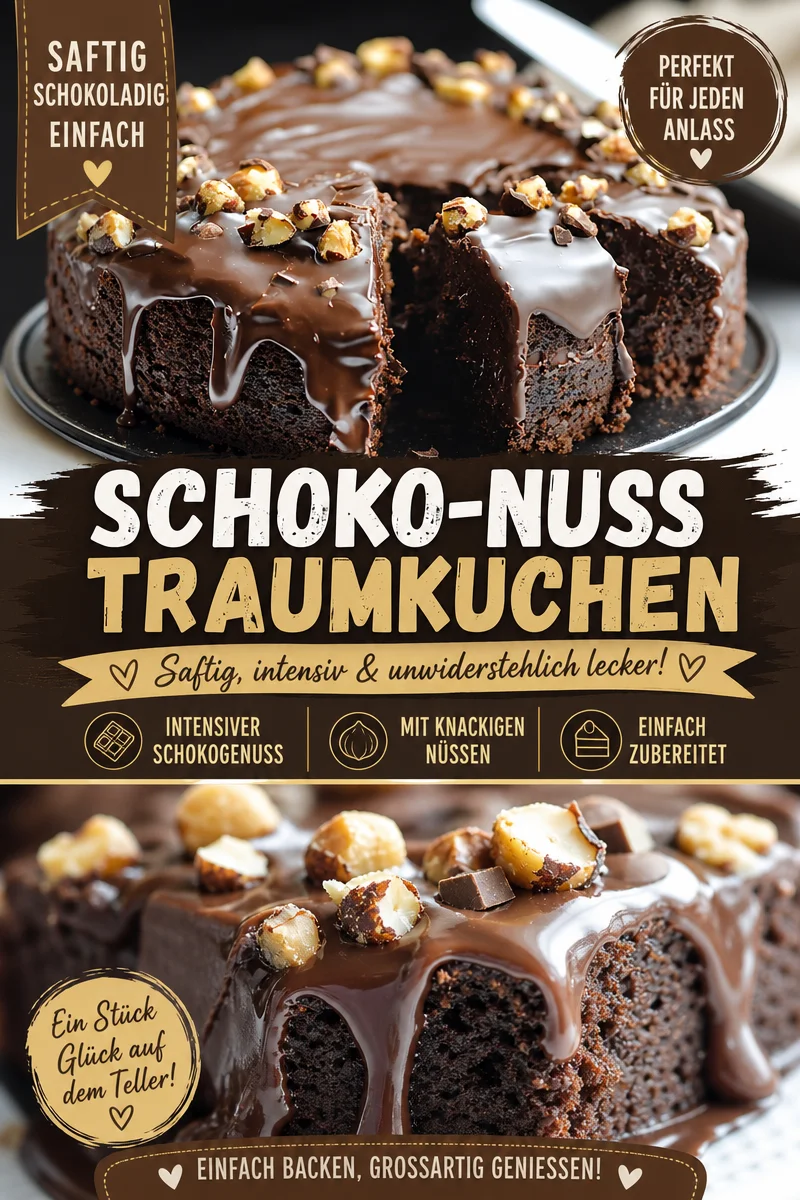 Saftiger Schokokuchen mit Nussglasur: Einfach und schnell zubereitet Saftiger Schokokuchen mit Nussglasur: Einfach und schnell zubereitet - Entdecke das Rezept für einen unwiderstehlich saftigen Schokokuchen mit einer köstlichen Nussglasur. Dieser Kuchen ist perfekt für Schokoladenliebhaber und lässt sich schnell zubereiten. Überrasche deine Familie und Freunde mit diesem herrlichen Dessert, das garantiert jedem schmeckt. Probiere es selbst aus und genieße den himmlischen Geschmack! Teile dein Ergebnis mit uns! #Schokokuchen #Dessert #Backen