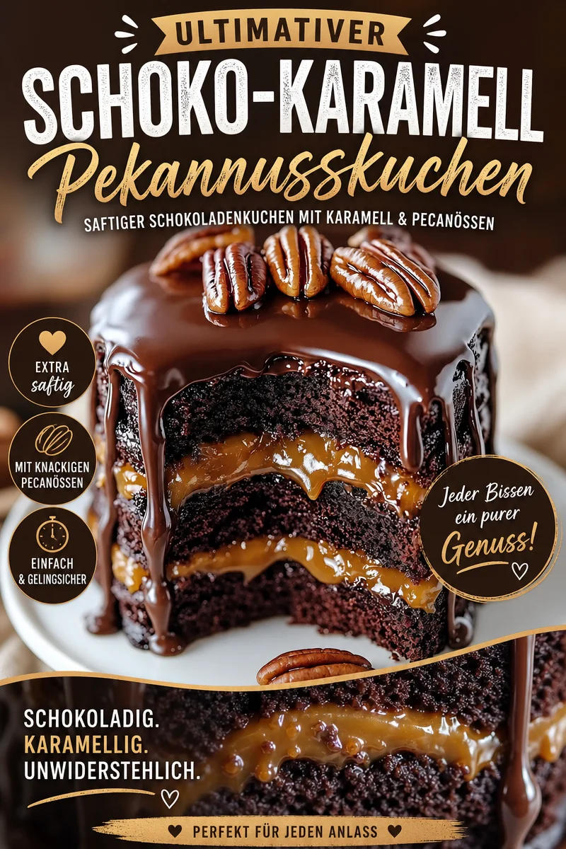 Schokoladen Karamell Walnuss Kuchen – Der ultimative Desserttraum Schokoladen Karamell Walnuss Kuchen – Der ultimative Desserttraum - Hast du Lust auf ein unwiderstehliches Dessert? Dieser Schokoladen Karamell Walnuss Kuchen ist eine Geschmacksexplosion, die du nicht verpassen darfst! Saftiger Schokoladenkuchen trifft auf klebriges Karamell und knusprige Walnüsse. Perfekt für jede Feier oder einfach zum Naschen. Probiere es aus und teile dein Ergebnis! #Schokoladenkuchen #Dessertliebe #BackenLeichtGemacht