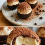 Leckere Tiramisu-Kugeln auf einem Teller serviert