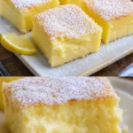 Saftiger Zitronenpuddingkuchen mit frischer Zitrone und cremiger Textur