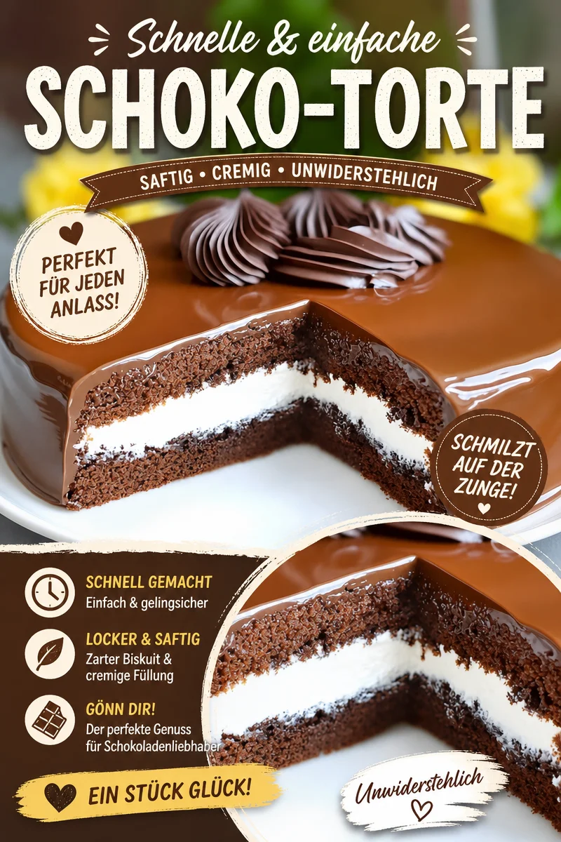 Unwiderstehliche Schoko Quarktorte - Blitzschnell ohne Backen zubereitet Unwiderstehliche Schoko Quarktorte - Blitzschnell ohne Backen zubereitet - Lust auf einen schokoladigen Genuss? Diese schnelle Schoko Quarktorte ist der perfekte No-Bake Nachtisch für jeden Anlass. Mit wenigen Zutaten und einfachen Schritten zauberst du ein cremiges Dessert, das begeistert. Ideal für überraschende Gäste oder als süßer Abschluss eines Essens. Probiere es jetzt aus und zeige deine tolle Kreation! #SchnelleRezepte #Desserts #Quarktorte