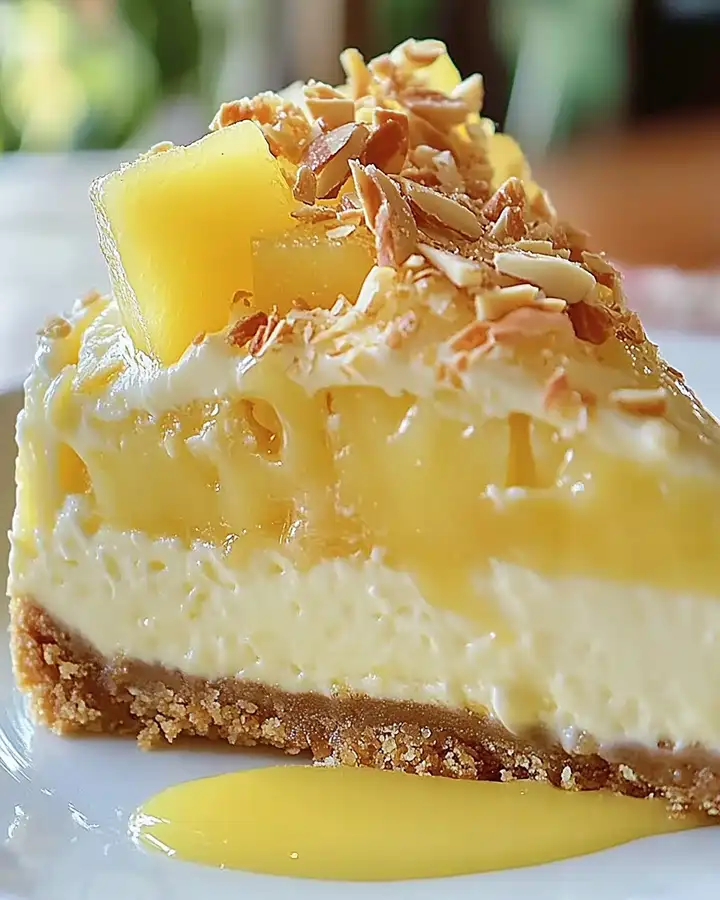 Erfrischender Ananas-Cremekäsekuchen: Tropischer Genuss