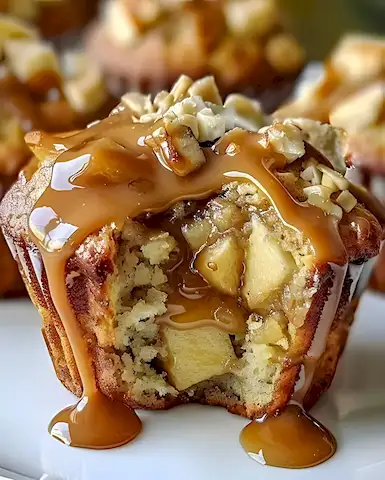 Apfel Karamell Muffins mit Walnüssen 3 Apfel Karamell Muffins mit Walnüssen