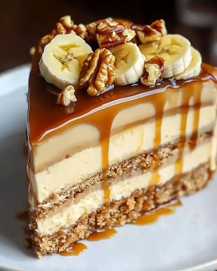 Bananen-Karamell-Nuss Käsekuchen Rezept zum Genießen 3 Bananen-Karamell-Nuss Käsekuchen Rezept zum Genießen