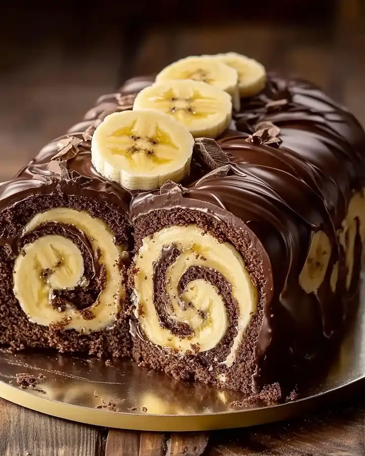 Bananen Schoko Traumrolle Einfaches Dessert Rezept 3 Bananen Schoko Traumrolle Einfaches Dessert Rezept