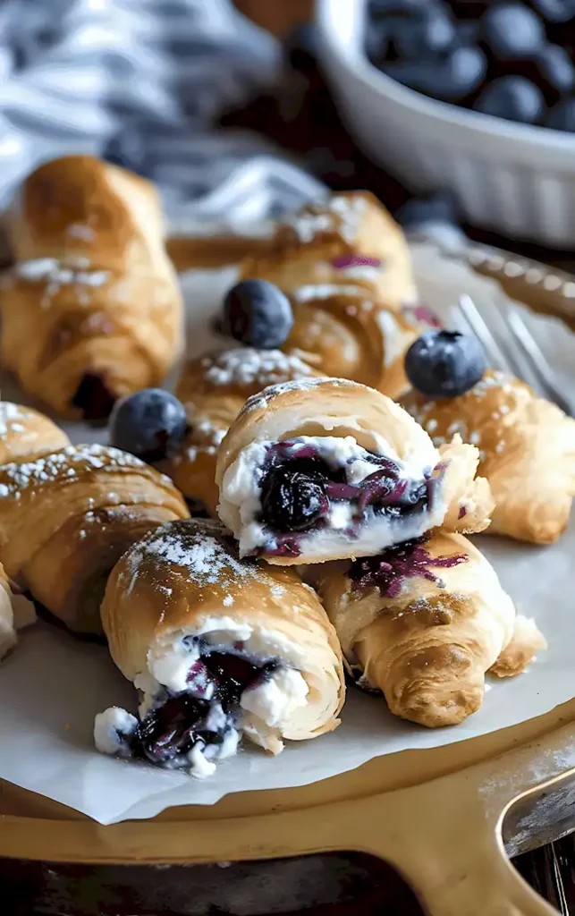 Blaubeer-Frischkäse-Hörnchen Einfaches Rezept zum Genießen 3 Blaubeer-Frischkäse-Hörnchen Einfaches Rezept zum Genießen