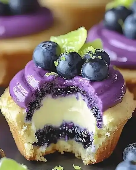 Blaubeer-Limetten Cupcakes Cremig, Frisch und Fruchtig 3 Blaubeer-Limetten Cupcakes Cremig, Frisch und Fruchtig