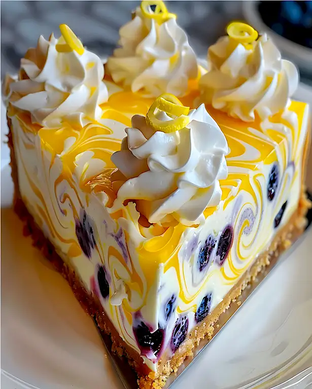 Blaubeer Zitronen Swirl Käsekuchen 3 Blaubeer Zitronen Swirl Käsekuchen
