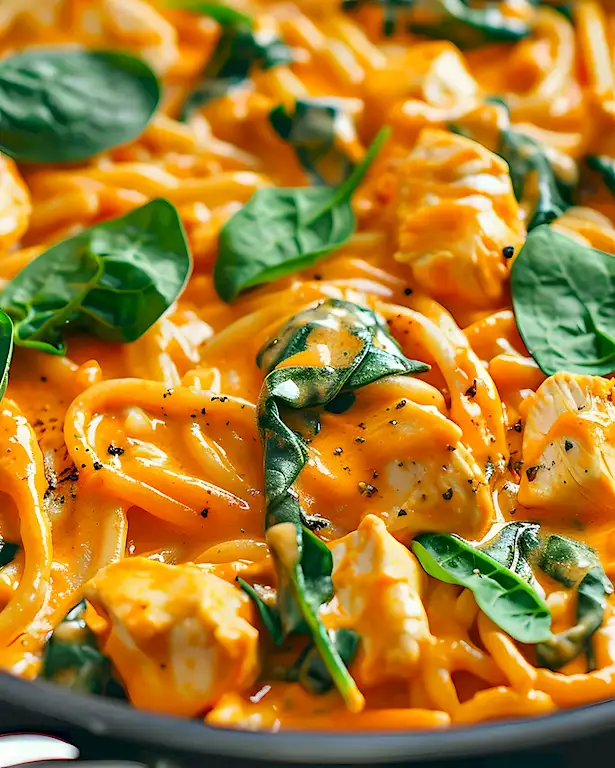 Buffalo Chicken Spinat Alfredo Pasta Rezept 3 Buffalo Chicken Spinat Alfredo Pasta Rezept