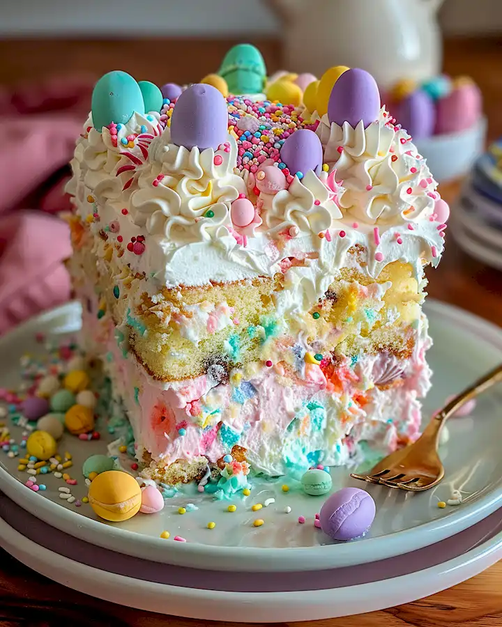 Bunter Osterkuchen: Frühlingsrezept mit Sahne und Deko