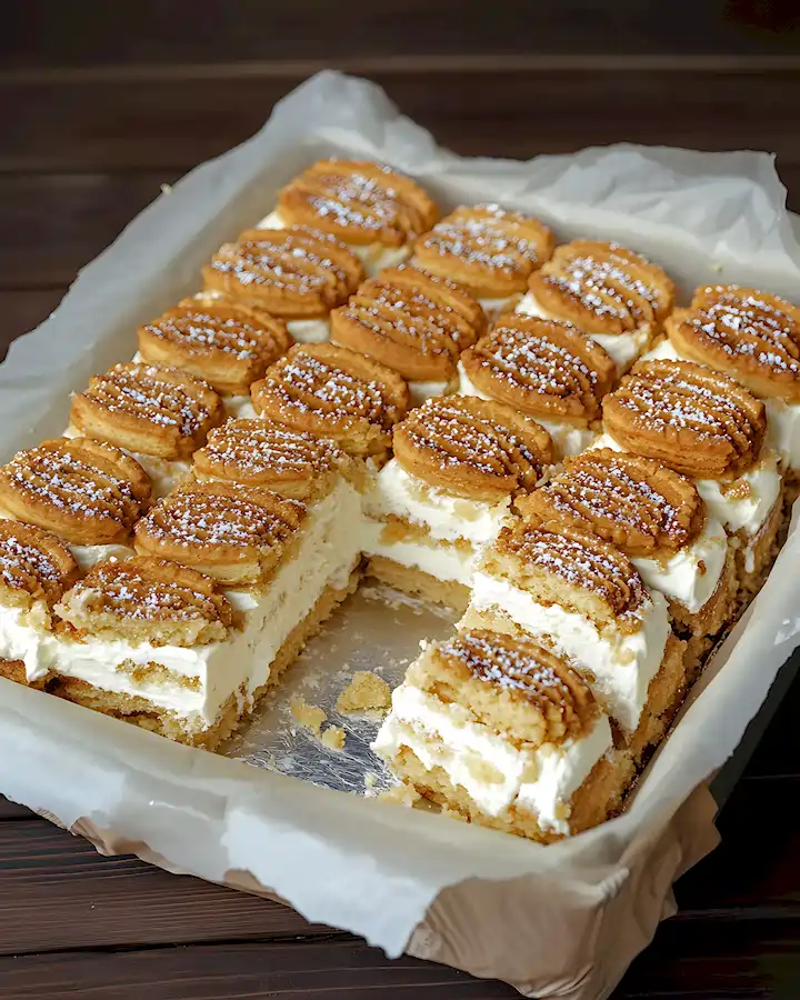 Butterkekskuchen mit vanillecreme, ohne backen 3 Butterkekskuchen mit vanillecreme, ohne backen