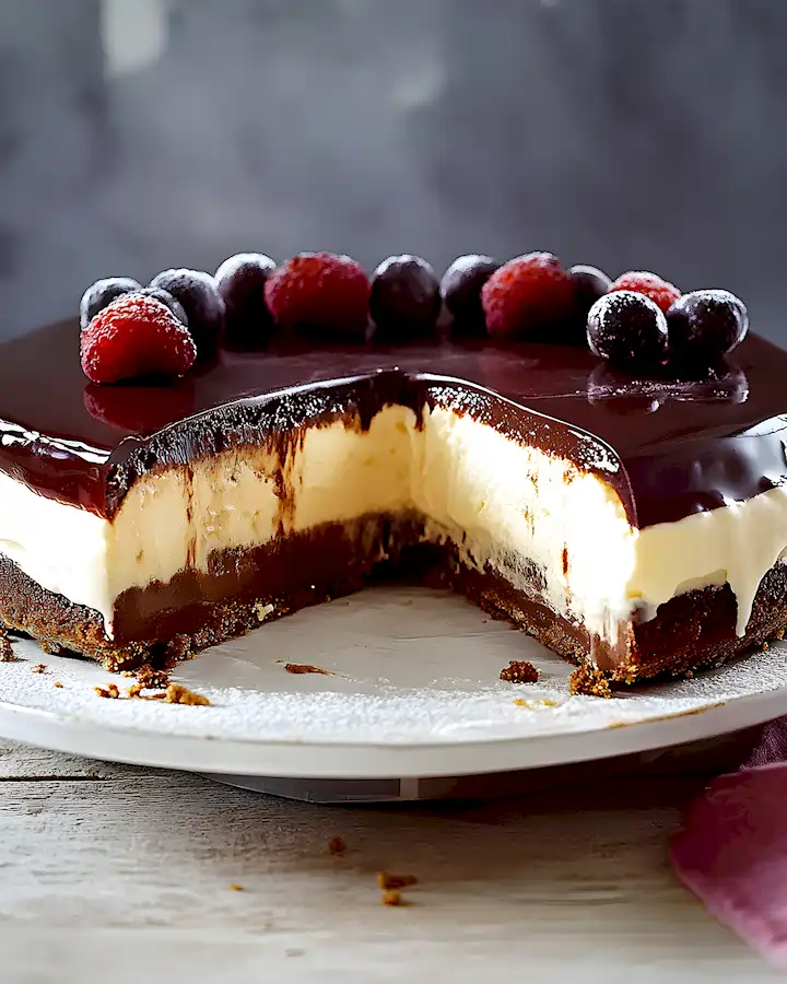 Cheesecake mit schokoguss 3 Cheesecake mit schokoguss