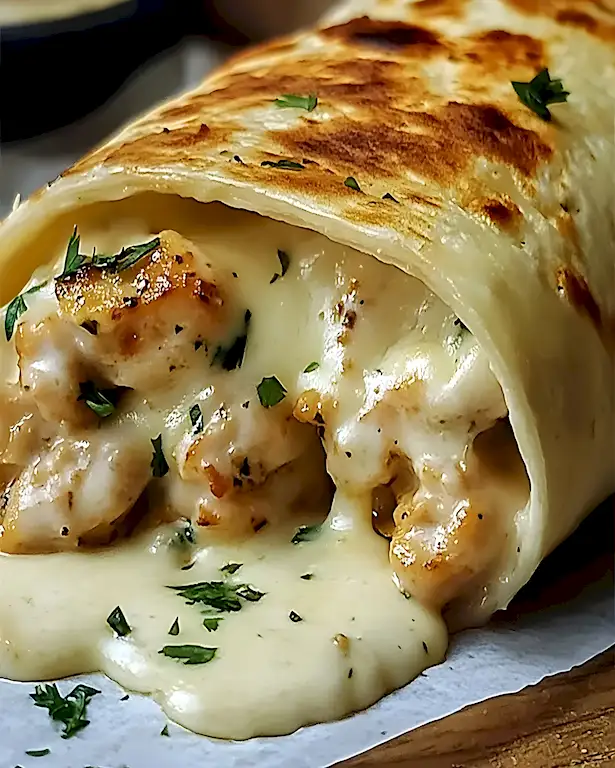 Käse Knoblauch Hähnchen Wraps: Schnell & Lecker 3 Käse Knoblauch Hähnchen Wraps: Schnell & Lecker