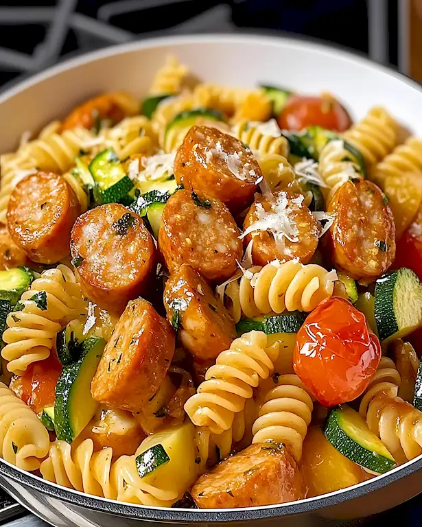 Schnelle Hähnchen-Pasta mit Zucchini und Tomaten 3 Schnelle Hähnchen-Pasta mit Zucchini und Tomaten