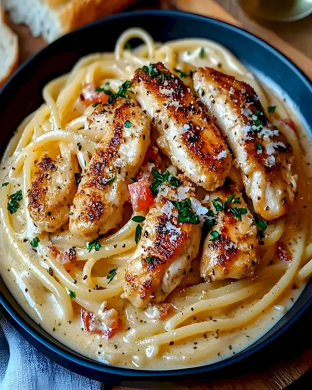 Cremige Hähnchen Pasta nach italienischer Art 3 Cremige Hähnchen Pasta nach italienischer Art