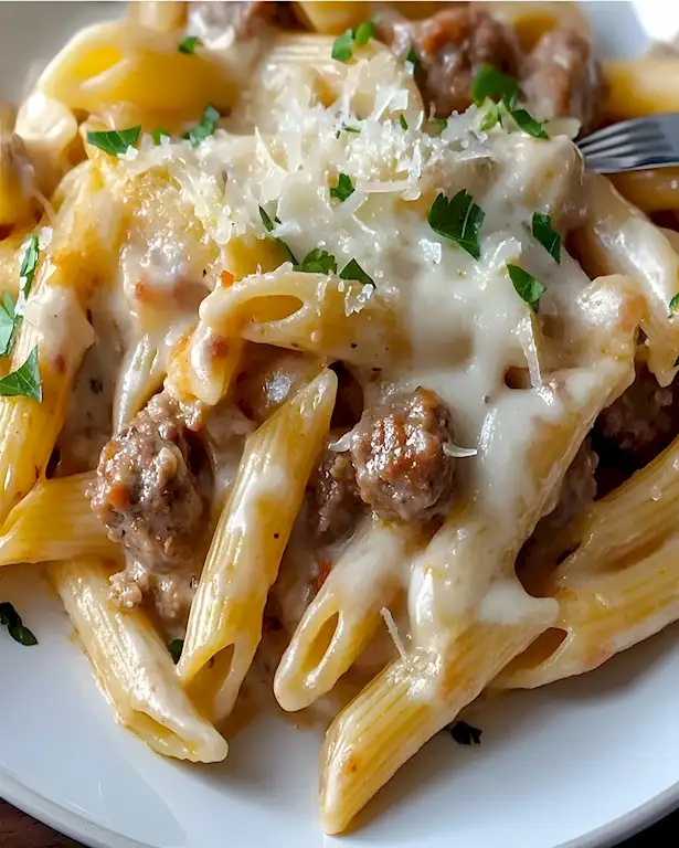 Cremige Penne mit Italienischer Wurst 3 Cremige Penne mit Italienischer Wurst