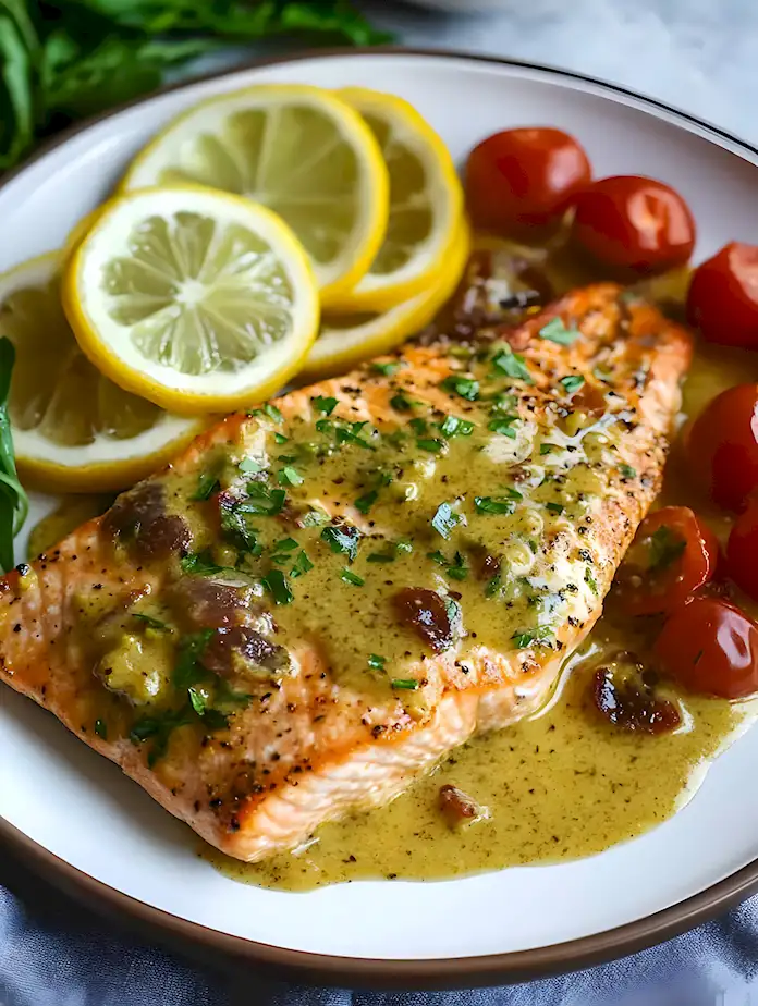 Dijon Lachs Mediterran Gebacken - Einfaches Rezept