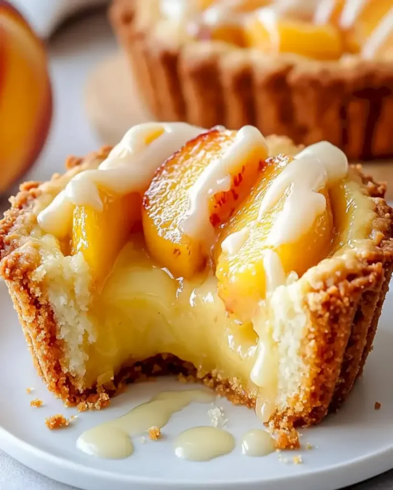 Einfache ohnebacken Pfirsichpudding Mini-Törtchen 3 Einfache ohnebacken Pfirsichpudding Mini-Törtchen
