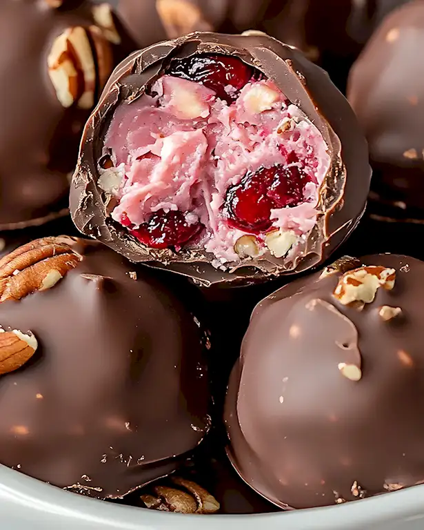 Einfache Schoko-Kirsch-Käsekuchen-Pralinen selber machen 3 Einfache Schoko-Kirsch-Käsekuchen-Pralinen selber machen