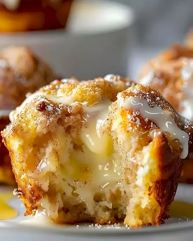 Einfache Zimt Muffins mit cremiger Frischkäsefüllung 3 Einfache Zimt Muffins mit cremiger Frischkäsefüllung