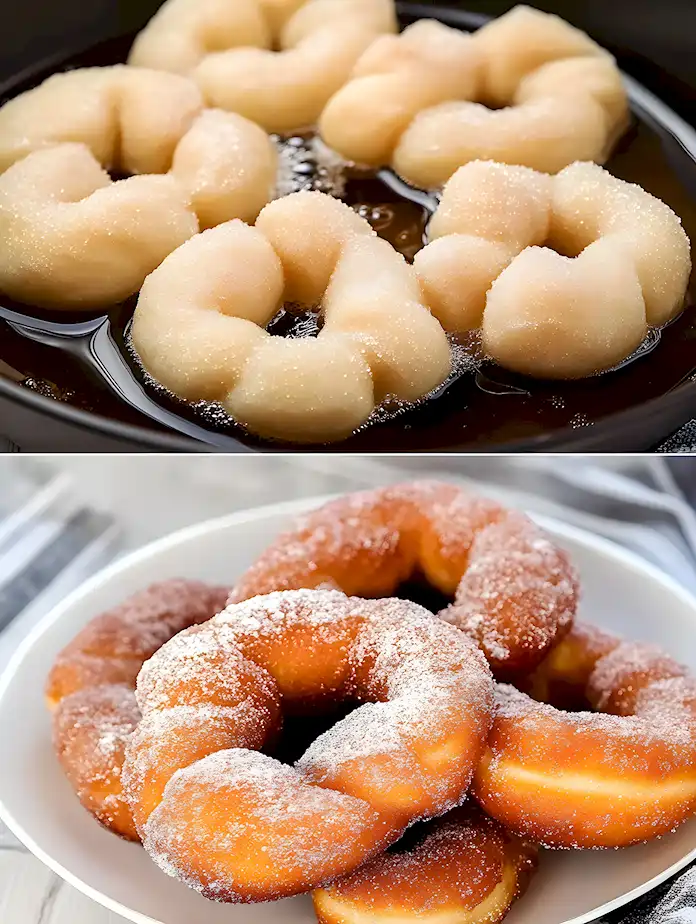 Einfache selbstgemachte frittierte Donuts 3 Einfache selbstgemachte frittierte Donuts