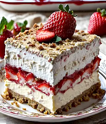 Erdbeer Cheesecake Lasagne: Einfach & Ohne Backen 3 Erdbeer Cheesecake Lasagne: Einfach & Ohne Backen